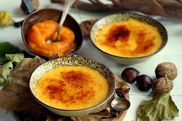 Crema de chocolate blanco y calabaza