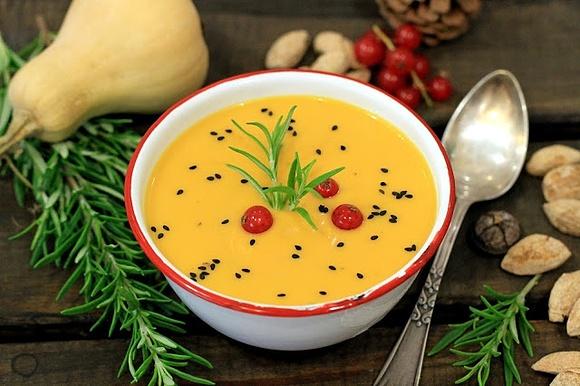 Crema de calabaza y coco