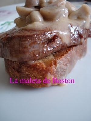 Solomillo de ternera con salsa de champiñones