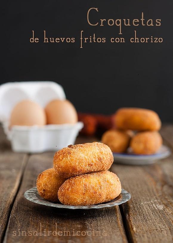 Croquetas de huevos fritos con chorizo