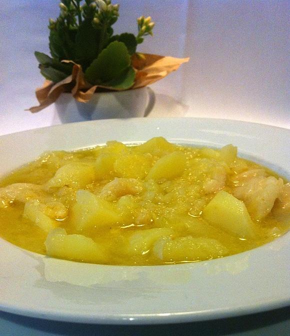 Porrusalda con bacalao en cocotte