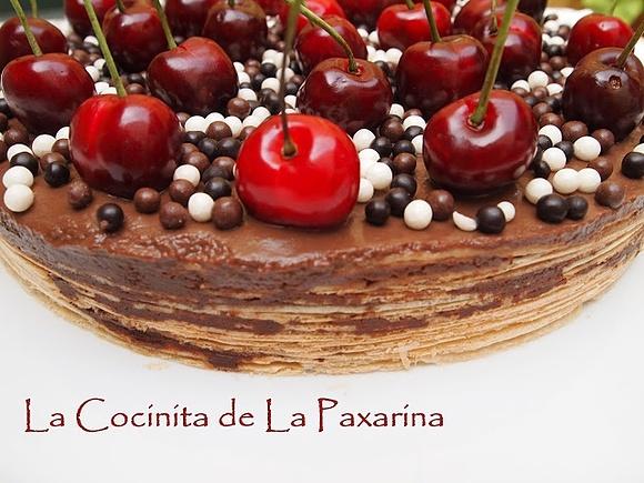 Tarta de obleas y chocolate