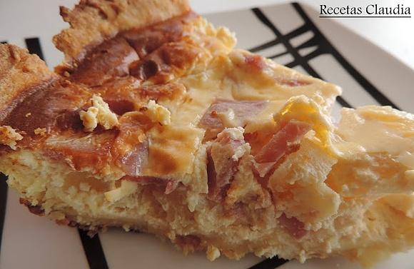 Quiche de jamón y piña