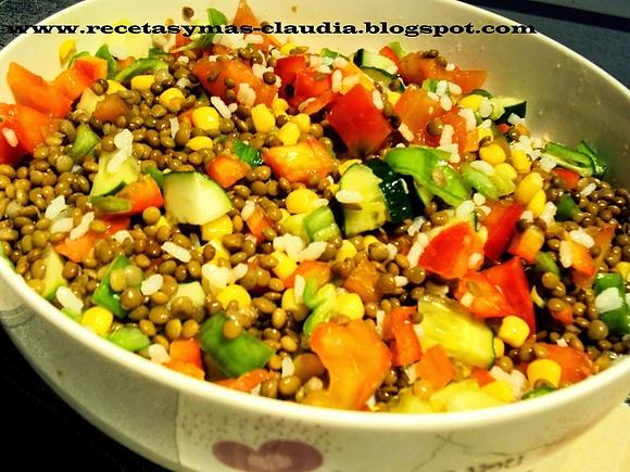 Ensalada de lentejas vegetariana