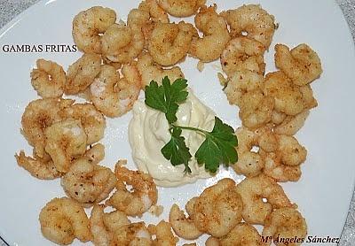 Gambas fritas para cuatro personas