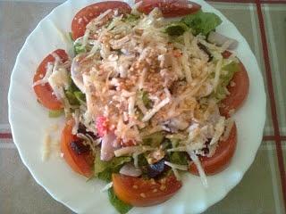 Amanida amb parmesà i cranc