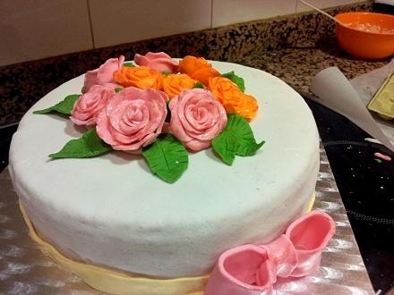 Tarta de cumpleaños con fondant