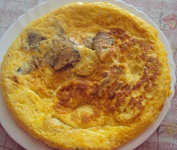 Tortilla de setas y calabacín