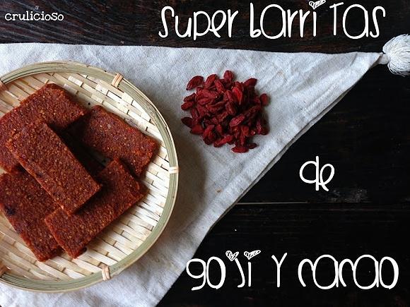 Barritas de goji y cacao