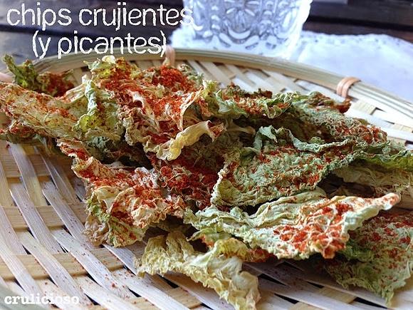 Chips crujientes y picantes de col