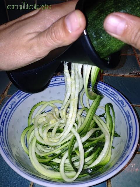 Zucchini crudo en espaguetis