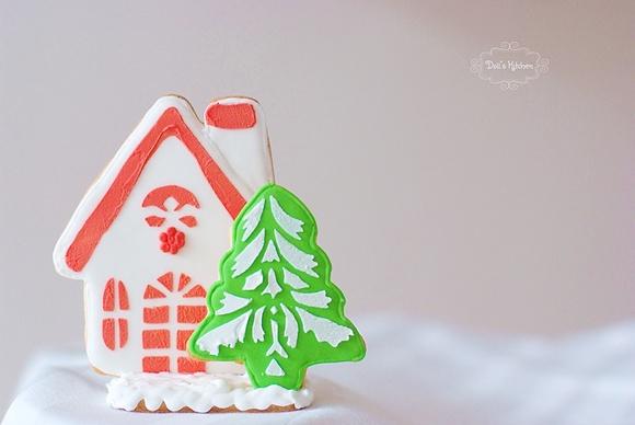 Galletas de manteca con decoración con stencils
