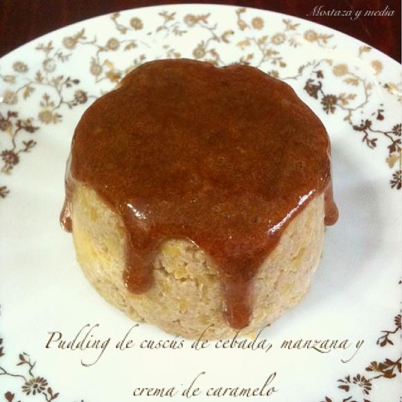 Pudín dulce de couscous con crema de caramelo