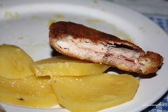 Filete de cerdo relleno de queso y serrano