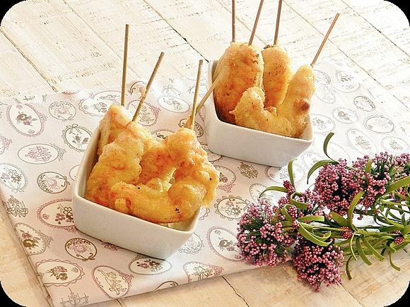 Langostinos a la gabardina de curry
