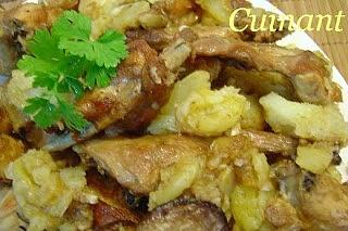 Conejo con patatas al ajo cabañil