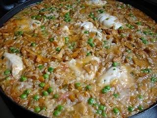 Arroz sucós de rap, verdures i bolets