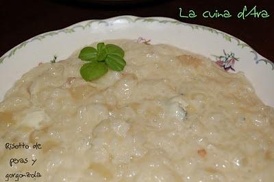 Risotto con peras y gorgonzola
