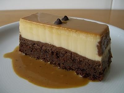 Brownie y tarta mítica de flam