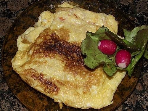 Tortilla de pan con tomate y jamón