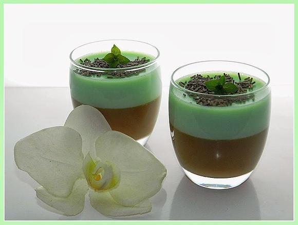 Panna cotta de chocolate y menta