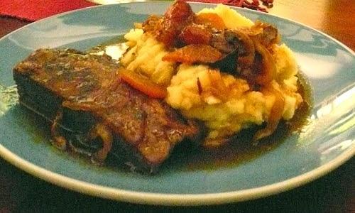 Plateada de cerdo al horno con polenta