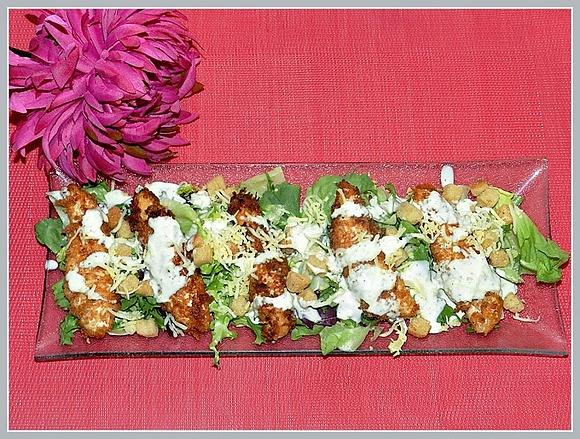 Ensalada César con pollo panko