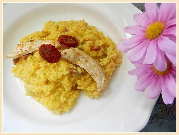 Risotto de pollo y chorizo