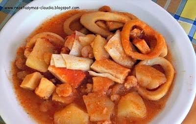 Guisado de calamares con sepia