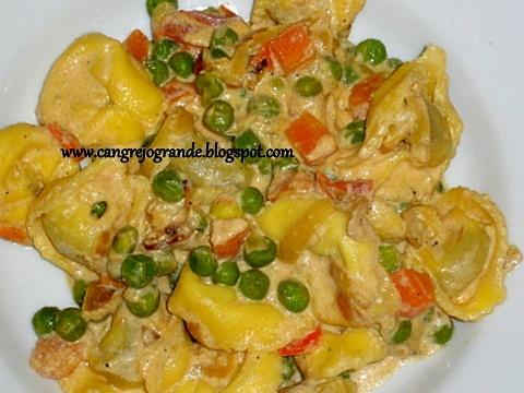 Tortellini al jamón con verduras