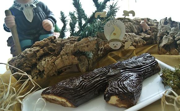 Tronco de Navidad con galletas
