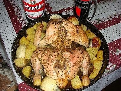 Pollo al vino blanco