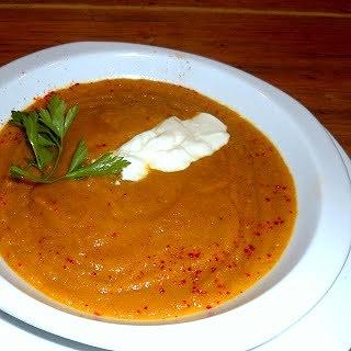 Sopa crema de calabaza, zanahoria, jengibre y canela