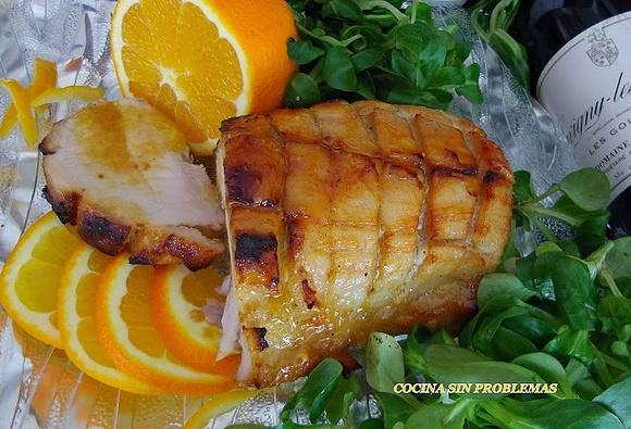 Cerdo al horno glaseado