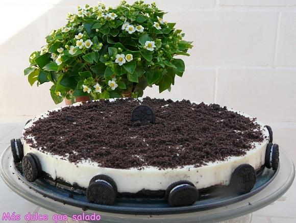 Tarta Oreo y chocolate blanco con Thermomix