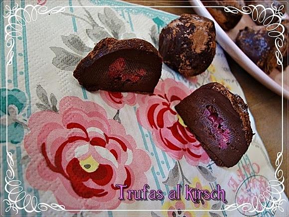 Trufas rellenas de frambuesa y kirsch