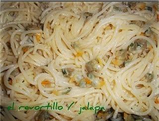 Espaguetis con berberechos