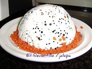 Queso con huevas y gelatina