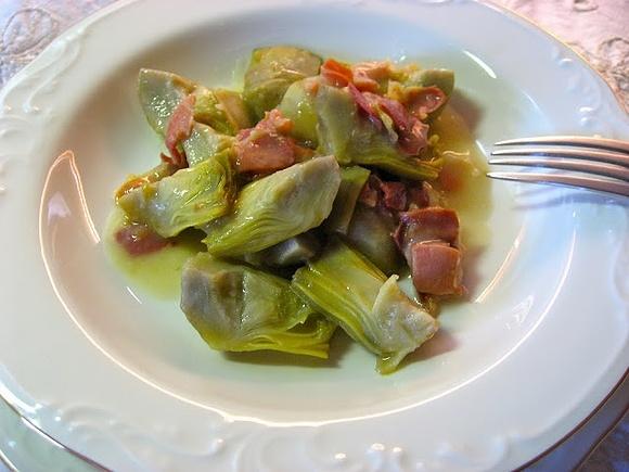 Alcachofas con jamón