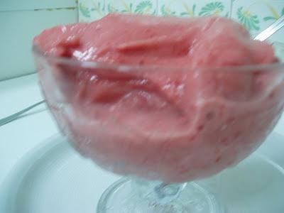 Helado de fresas