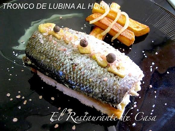 Tronco de lubina al horno