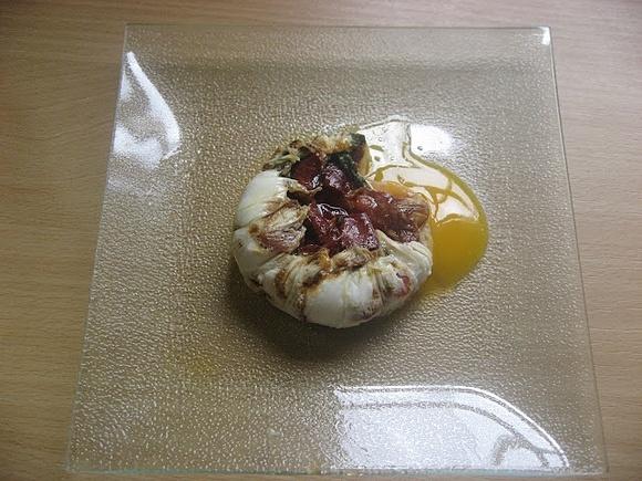 Huevo de jamón y espárragos