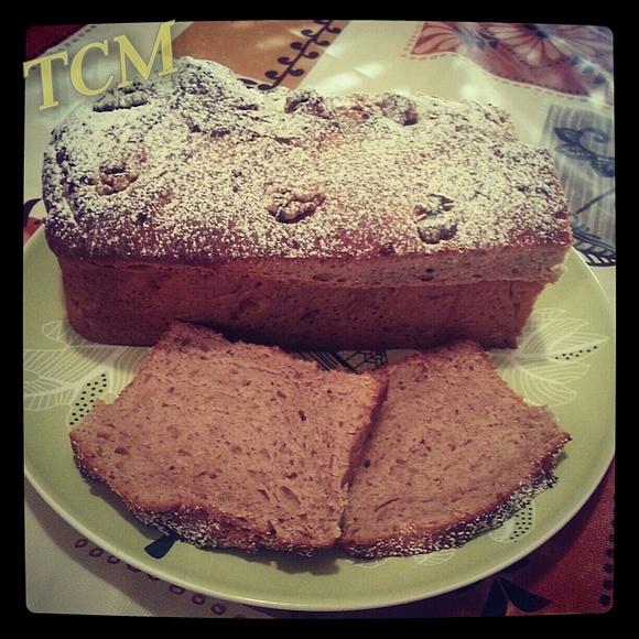 Pan de plátano con chocolate blanco y nueces