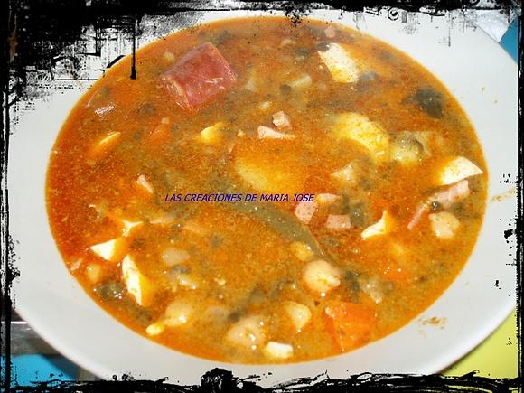 Garbanzos con espinacas y verduras
