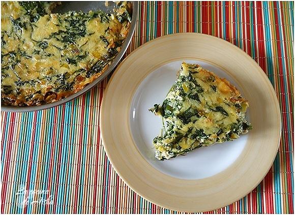 Quiche de espinacas con masa de avena