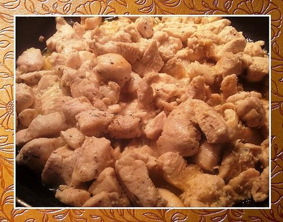 Pollo con manzana
