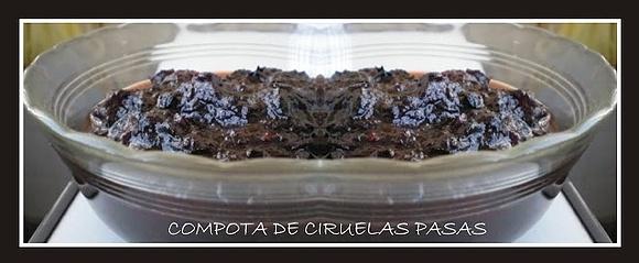 Compota de ciruelas pasas al vino tinto de tacoronte o de la matanza