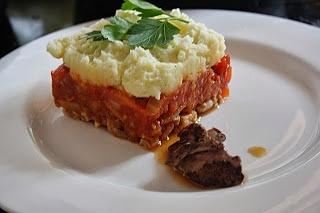 Parmentier de conejo con tomillo