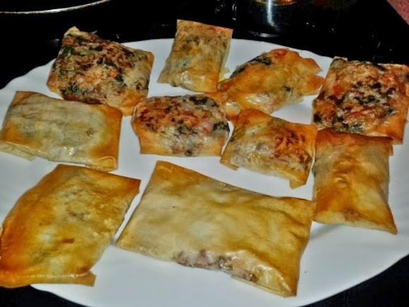 Pasta filo con relleno vegetariano