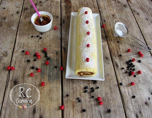 Brazo de gitano con crema de café y mermelada de bayas de espino albar